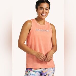 Women's Peloton Tops Peloton Agility Muscle Tank Peach Size Medium